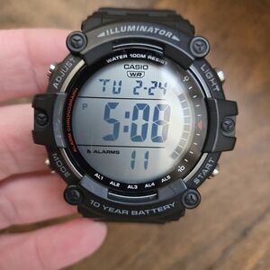 Casio Black and Silver Chronograph Watch